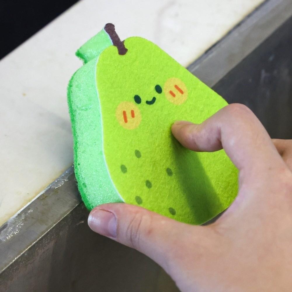 1PC Fruit Shaped Magic Sponge Sponge Cleaner Dishwashing Wipe Washcloth Soft Pot Brush Household