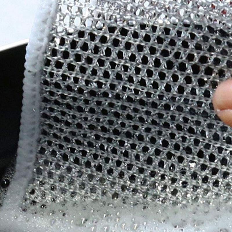 5pcs Silver Wire Dishwashing Cloth Anti-Grease Wiping Rags Household Cleaning Towels Non-stick Wipe Cloth Scouring Pad