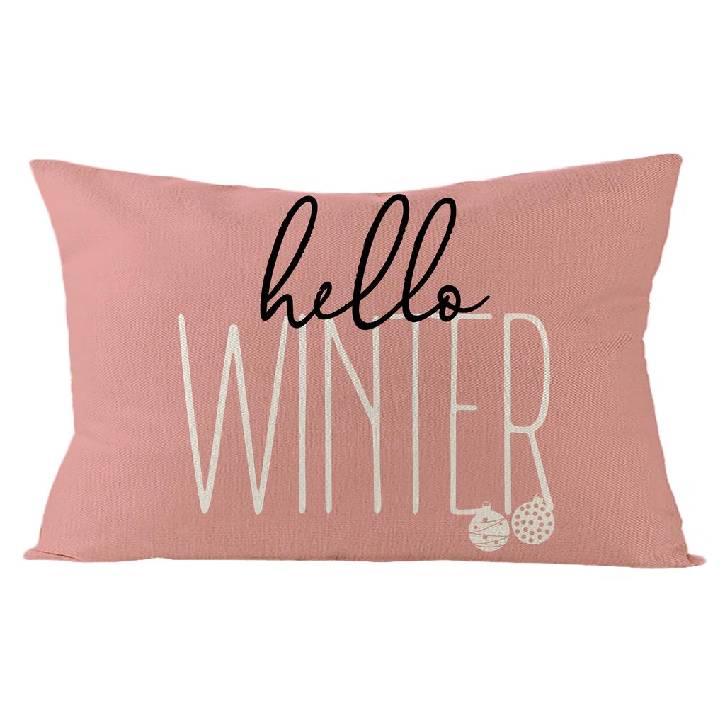 Weihnachts-Kissenbezug Rosa Weihnachten Leinen Kissen Wohnzimmer Sofa Home Office Kissen