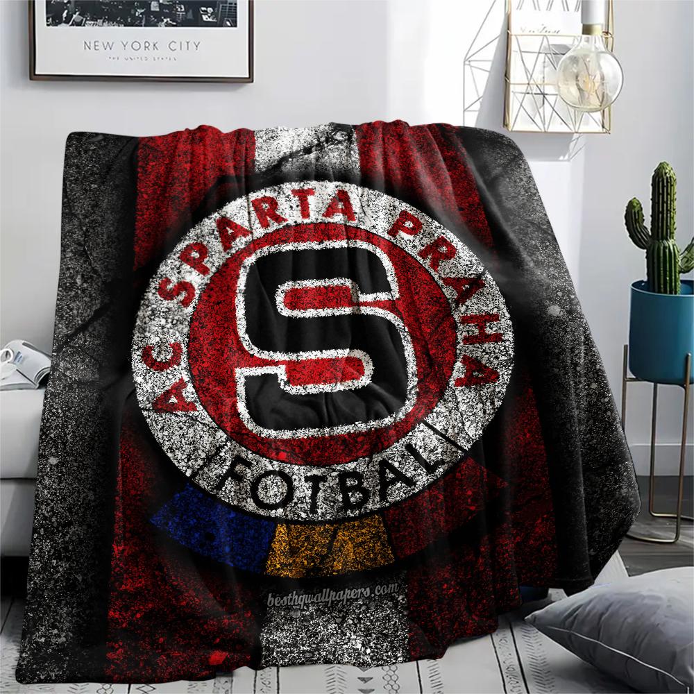 Sparta Prague Football Emblem,pattern Flannel Blanket, High quality Comfortable for All Seasons, Home Decor, Warmth and Comfort, Perfect for Gifts.