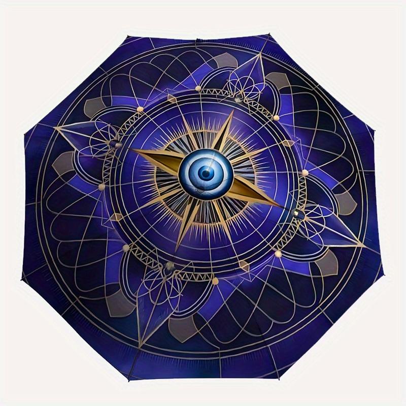 1pc Eyes of Providence Mandala DesignUmbrella with Plastic Handle,Suitable for All Seasons Home Travel Outdoor UmbrellaB1573