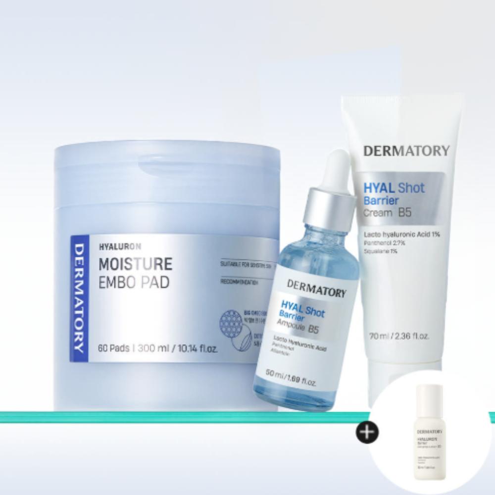 DERMATORY Hyal Shot Moisture Pad 300ml + Hyal Shot Barrier Ampoule 50ml + Hyal Shot Cream 70ml Special Set