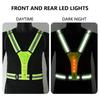 High Visibility Cycling Vests Adjustable Elastic Safety Reflective Vest 3 Light Modes Flashing Night Warning Vest