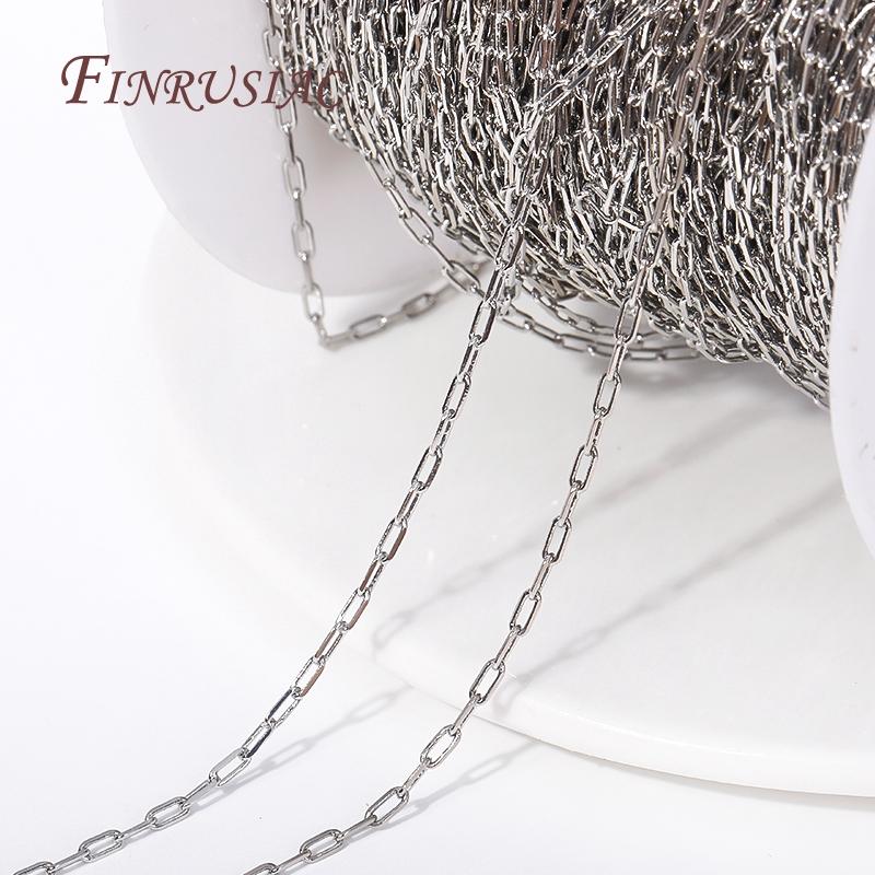 High Quality Spool Chains For DIY Necklace Bracelet Materials DIY Jewelry Making Chains 14K Gold Plated Metal Square Thin Chains