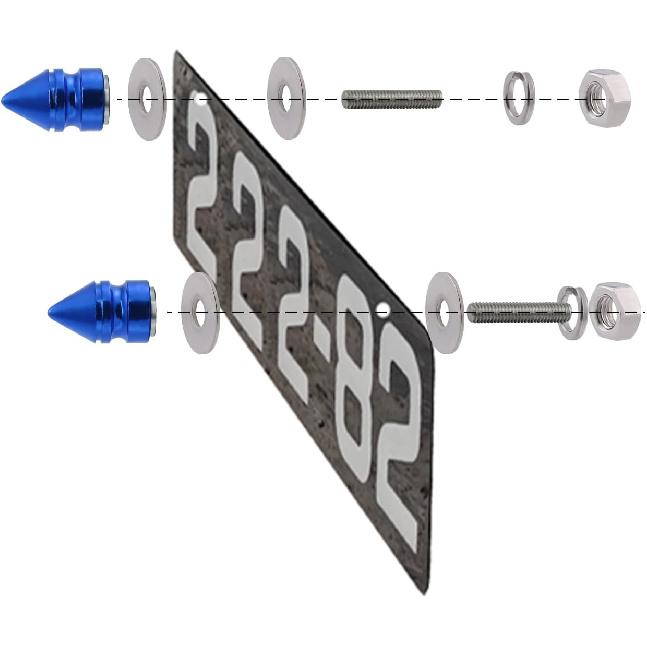 Spike License Plate Bolt Kit Aluminum Alloy Decorative Motorcycle License Plate Screw Frame Fasteners Fit Most Cars Truck Modified Vehicle