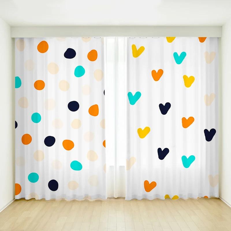 Cartoon Orange Pear Fruit Simple Creative Bedroom Curtains Flower Girls Room Study Window High Shading Curtain Refreshing Style