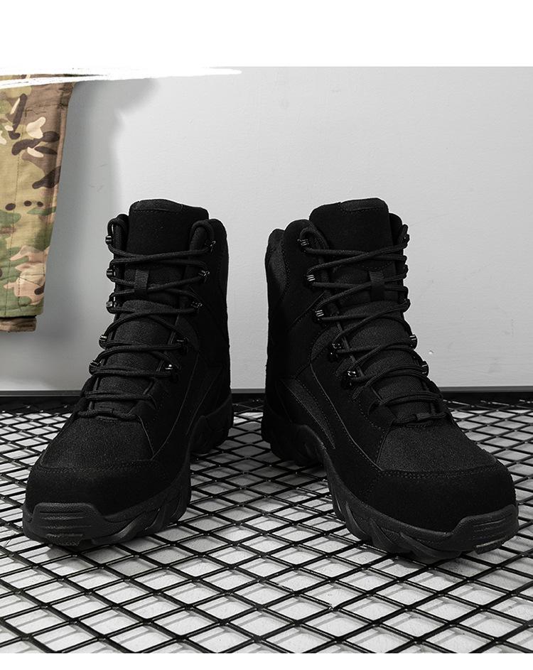 Men's Plus Size Fleece-Lined Combat High-Top Boots - Outdoor Casual Winter Hiking Shoes, 2025 Model