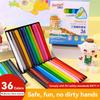 12/18/24/36 Colors Non-dirty Hand Plastic Crayons Washable and Erasable Color Crayons Children’s Painting School Office Supplies
