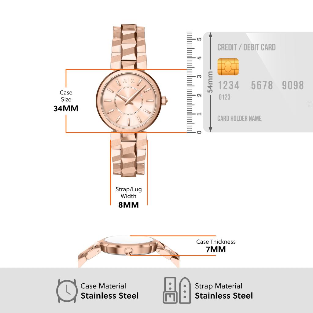 Armani Exchange Analog Stainless Steel Watch AX4408 Women's