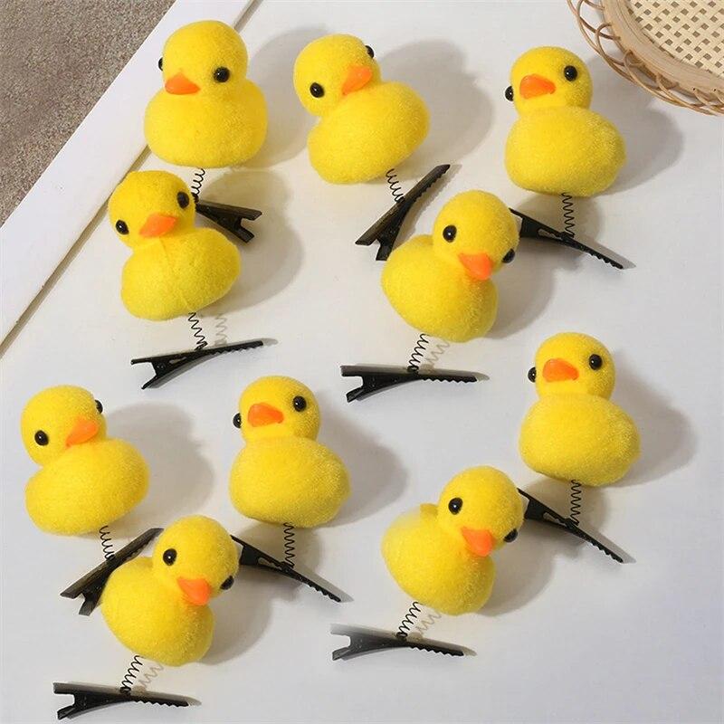 1/10PCS Little Yellow Duck Hairpin Side Clips Women Girls Cute Little Dog Chicken Rabbit Hair Clip Headwear Hair Accessories