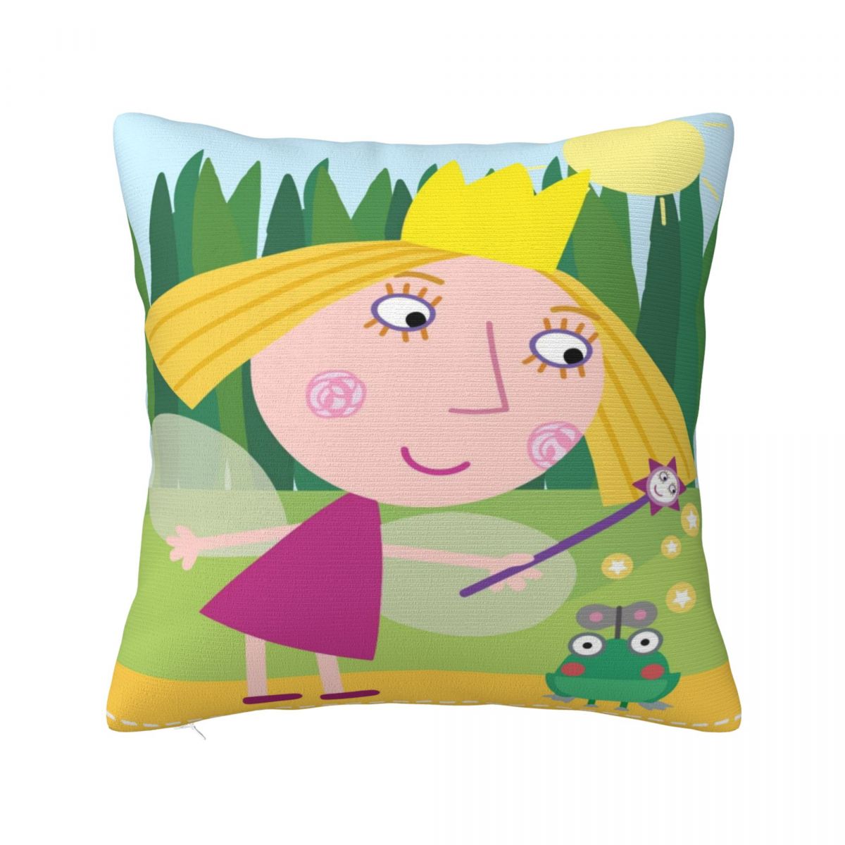 Декор гостиной Королевство Бена и Холли Наволочка для подушки с персонажами Бена и Холли Мерч Наволочка квадратная Разные размеры 12x12Inch