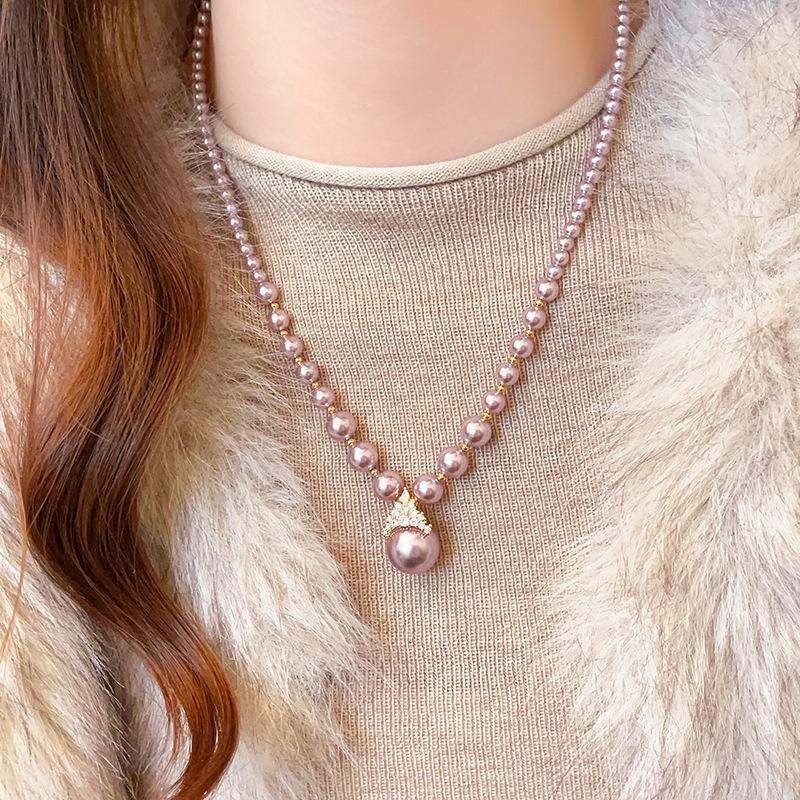 Жемчужное ожерелье - Французский винтаж Легкая роскошь Высококлассный стиль Цепочка для свитера - Элегантный аксессуар для шеи