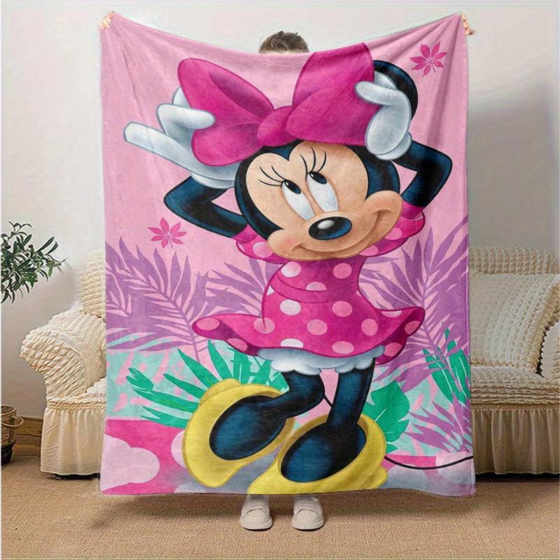 1pc, Minnie Mouse Pink Polka Dot Throw Blanket, Soft Coverlet for Bed, Couch, Travel, Camping, Car, Beach, Office Nap, Perfect Gift for FriendsX017