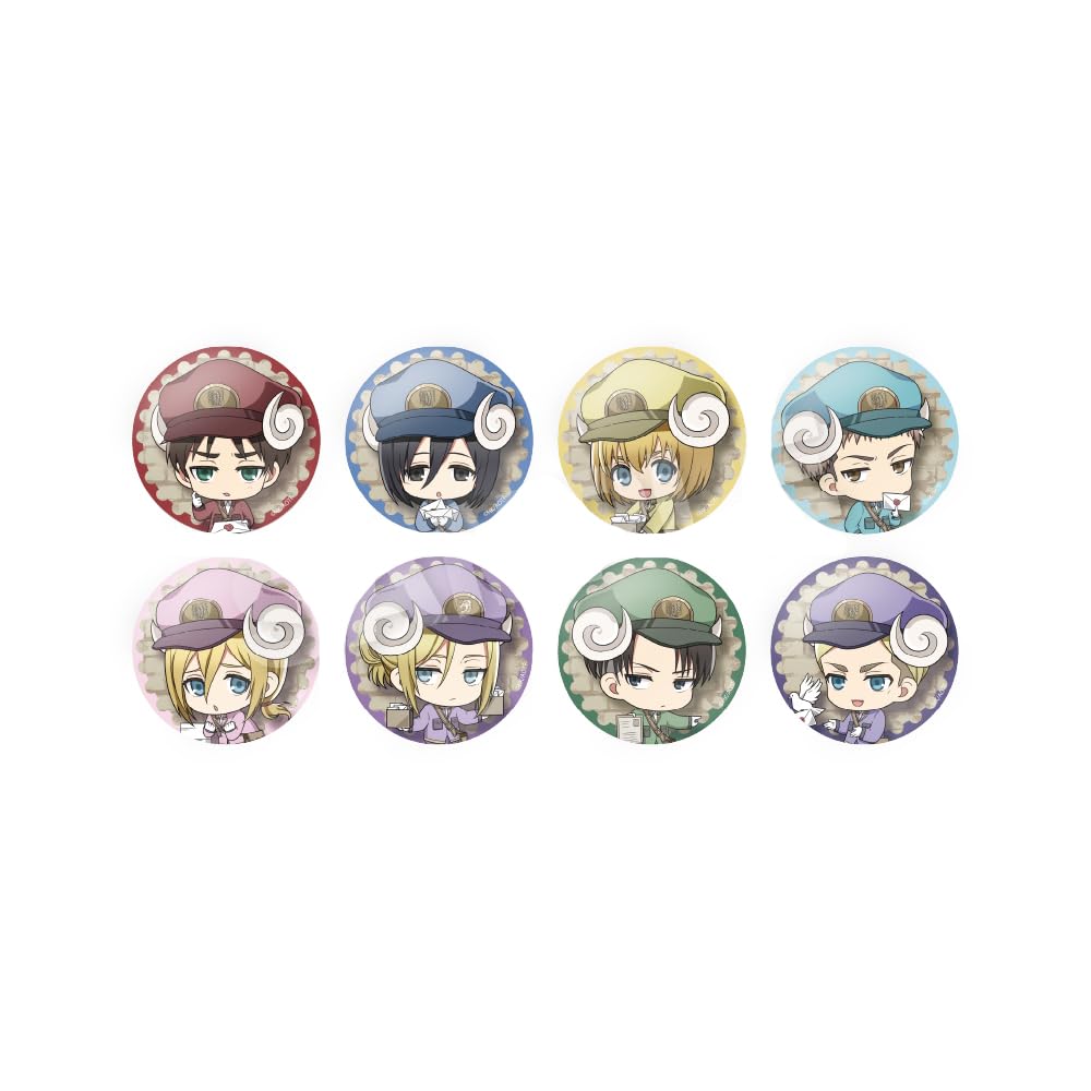 

Атака титанов Торговая жестяная банка Доставка Почтовый ящик с 8 значками, Версия,