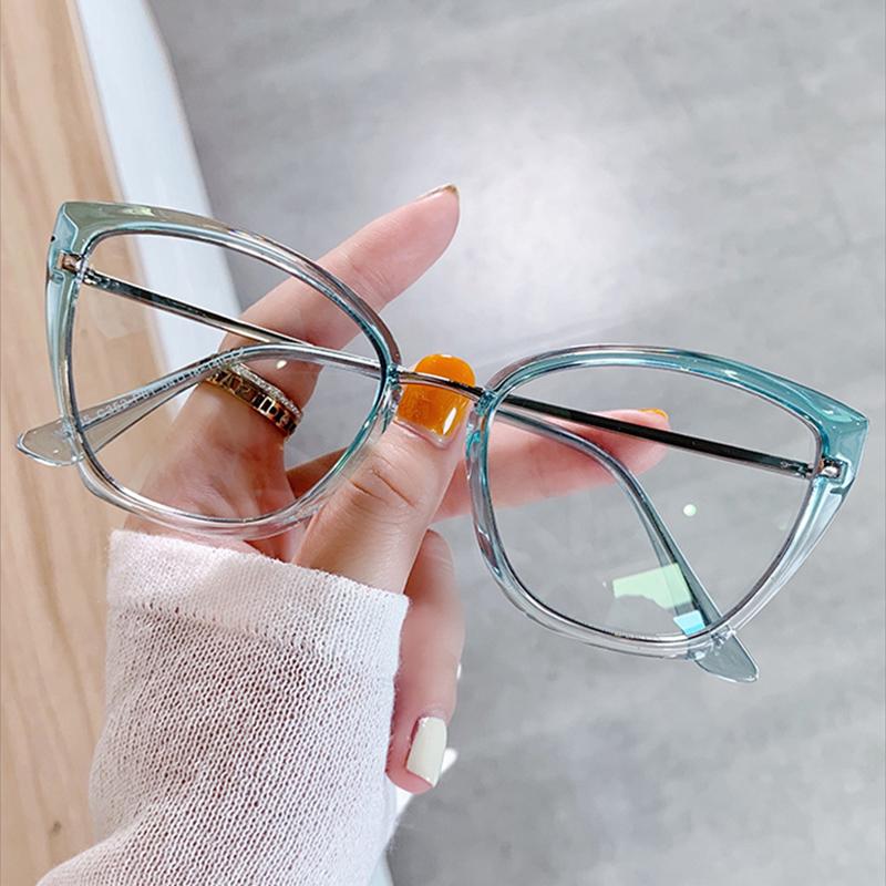 Blue Light Glasses Female Myopia Leopard Feline 0 Ray Cat's -6. Blocking Eye Finished Optical to Classic Ladies Spectacle Pink Retro Women's