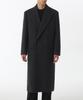 Musinsa Standard Wool Blend Daddy Shoulder Long Polo Coat [Charcoal Grey]