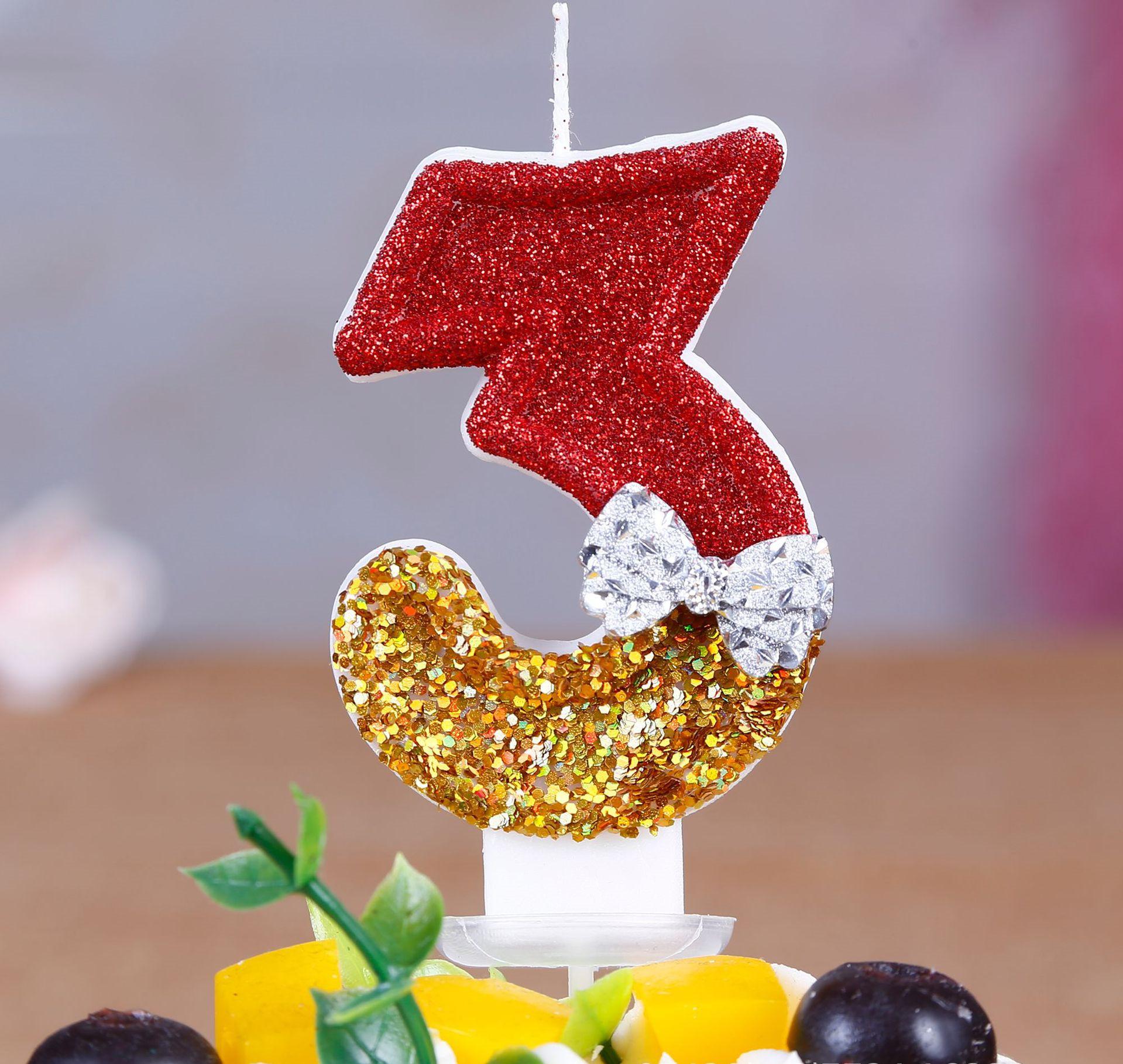 

1 шт. Цифра день рождения свеча золотисто-красный креативный галстук свеча цифровые 0-9 вечеринка празднование фестиваль торт свечи