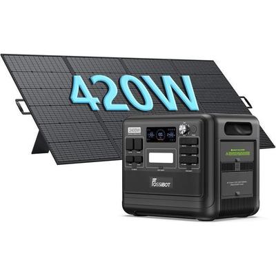 Portable Power Station - - F2400 - 2048Wh - 2400W - LiFePO4 with 420W Solar Panel
