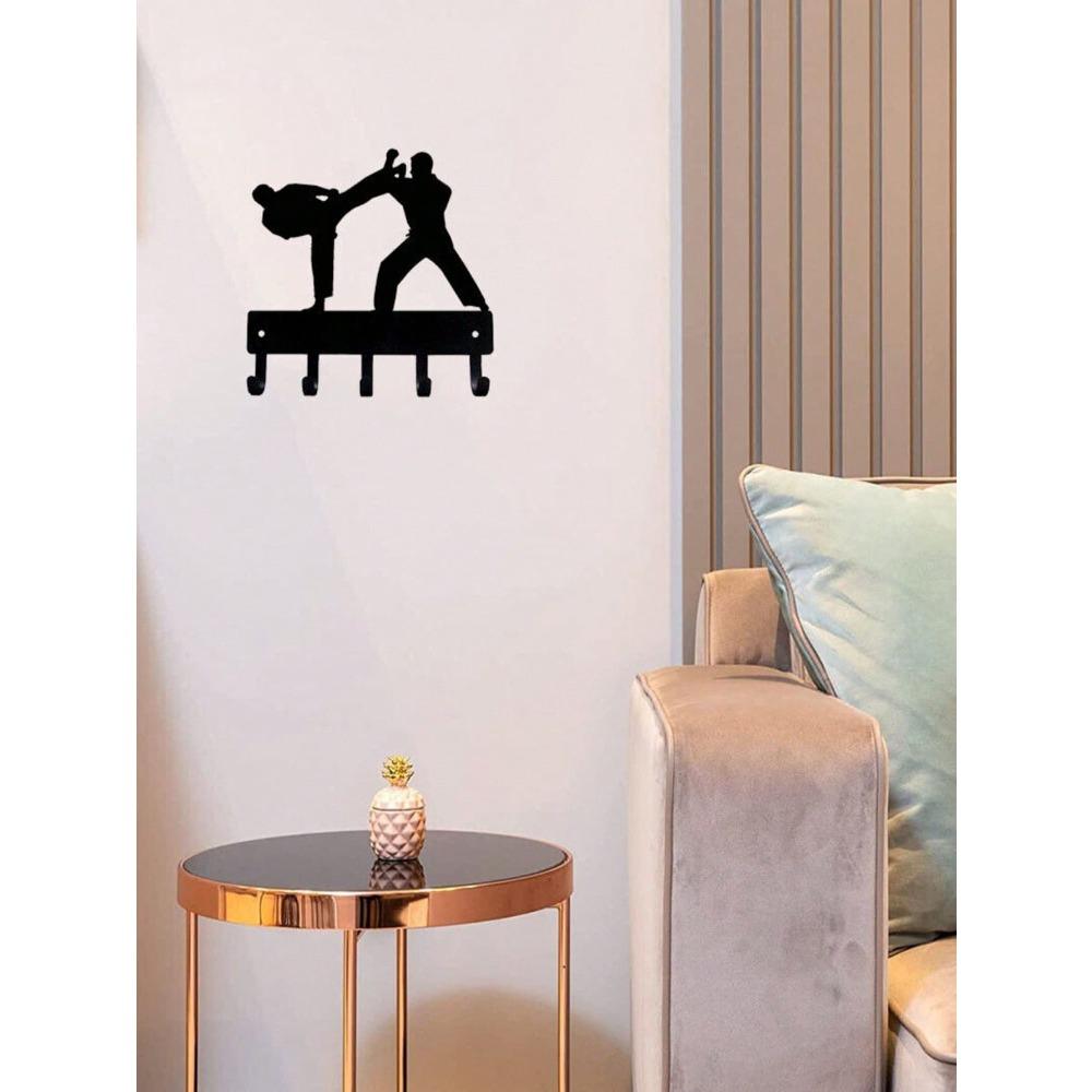 Wrought Iron Key Holder Hook, Creative Character Decor, Wall Mounted, Entryway Organizer, 1 Piece
