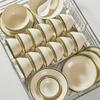 Serene Time Underglaze Ceramic Dinnerware Set - 47-Piece with Casserole