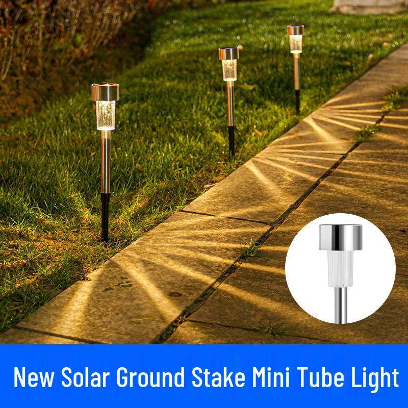 Solar Stainless Steel Mini Lawn Light – Outdoor Villa Courtyard Night Decoration with Ground Insert