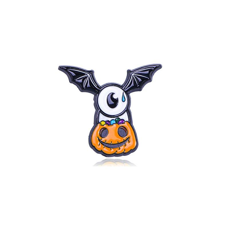Popular Series Brooch Pumpkin Skull Ghost Alloy Oil Drip Metal Cartoon Punk Horror Badge