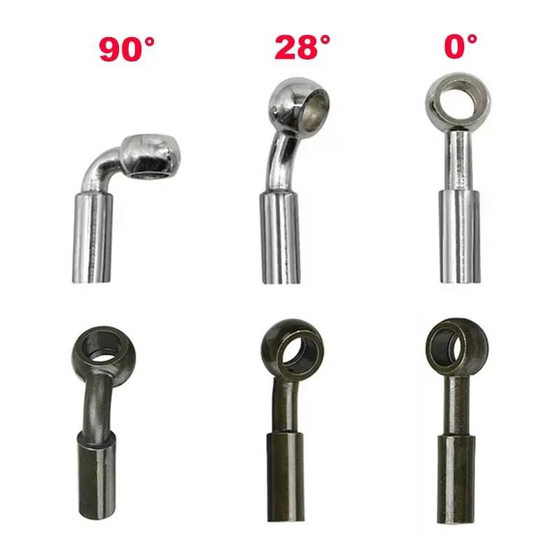 10X 10mm Motorcycle Hydraulic Reinforced Brake Clutch Oil Fuel Hose Line Pipe Fitting Joint Brake Line Adapter 0 28 90 Degree