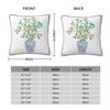 Chinoiserie Ginger Jar Bamboo Frame Square Pillowcase Polyester Linen Velvet Pattern Zip Decor Bed Cushion Case 45X45