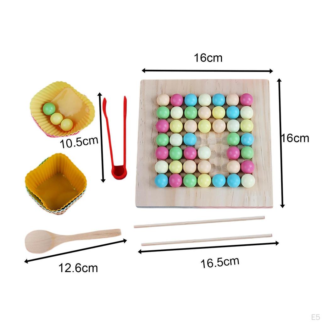 Fine Motor Toys with Rainbow Beads Educational for Game Interaction Matching