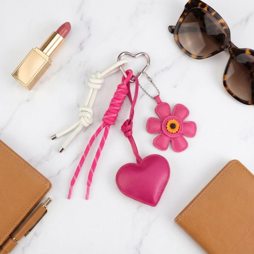 Sunflower Flower Heart Keychain Vintage Bag Ornament Fashion Bag Hanging Keys