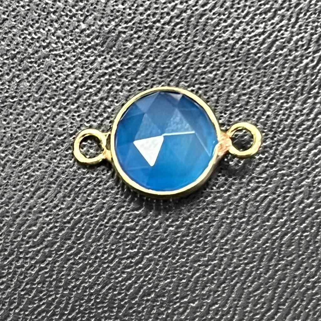 2Pcs, Faceted Natural Stone Connector, Minimalist Handcrafted Round Agate Gems Pendant Connectors for Jewelry Making DIY Necklace Bracelet Accessories