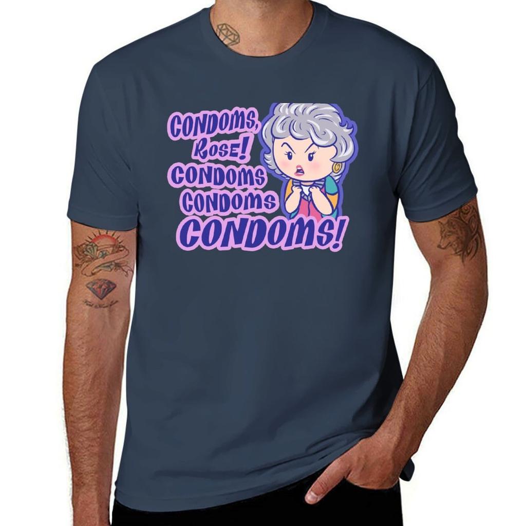CONDOMS Rose TShirt Work Daily Short Sleeve Top