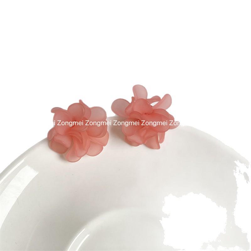 Anna SS 3D Flower Bouquet Stud Earrings - Korean-style Floral Earrings for Women, Super Fairy Design, Elegant Ear Accessories.