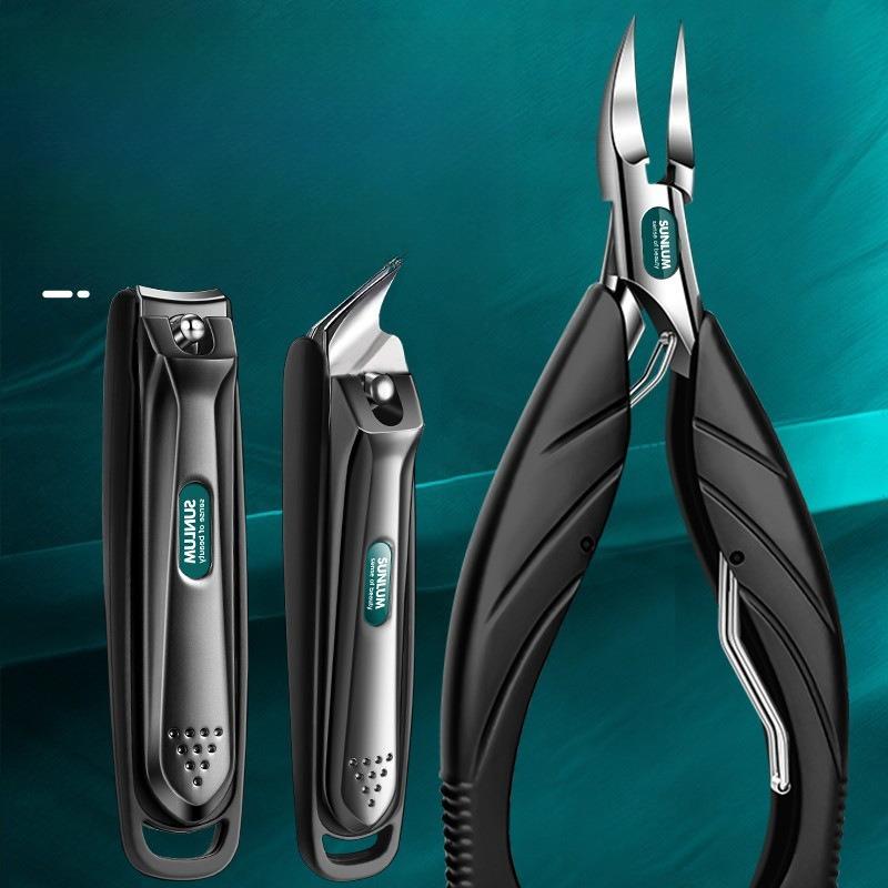 Anti-splash Nail Clippers, Nail Cutters, Nail Pliers, Single Set, Wholesale Slanted Nail Trimming Set Simple and Creative Design