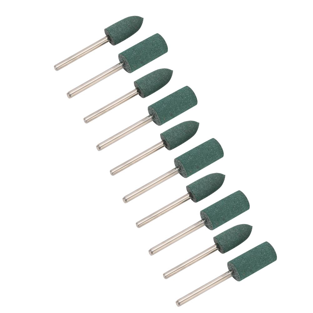10Pcs Rubber Polishing Tool Buffing Wheel Head Jewelry Grinding Machine Accessory with Handle