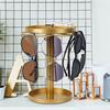 A95D-360°Rotating Sunglass Organizer Storage Glasses Holder Stand Glasses Organizer With Tray For Desk Home Decor (Gold)
