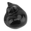 Cat Crystal Statue Compact Multifunctional Cute Crystal Sleeping Cat Decoration for Home Obsidian (Black Stone)