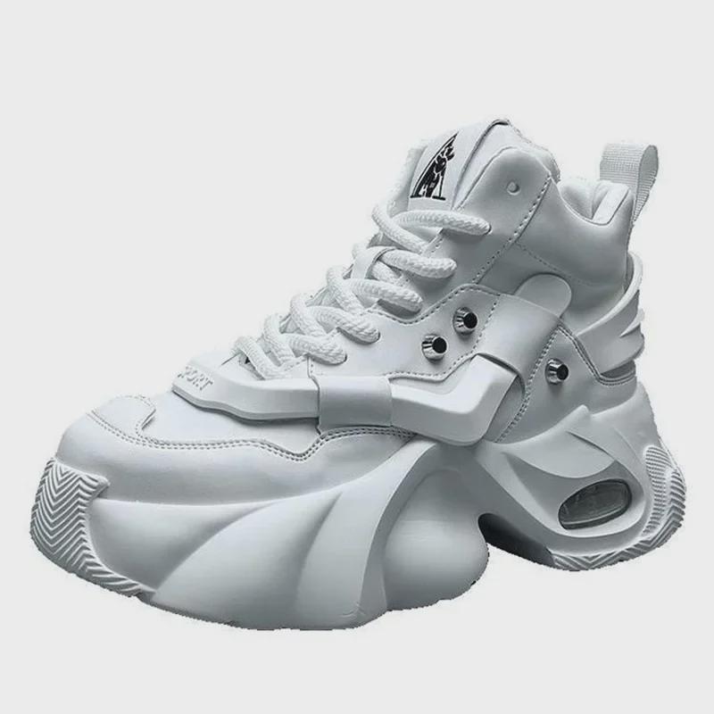 2024 Men's Mid-High Top Breathable Sports Shoes: Trendy, Versatile, Thick-Soled Summer Footwear