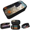 Illustration Of Two Cats Pencil Case for Studen School Pen Box Pencil Bag Stationery Supplies Pen Holder Bag