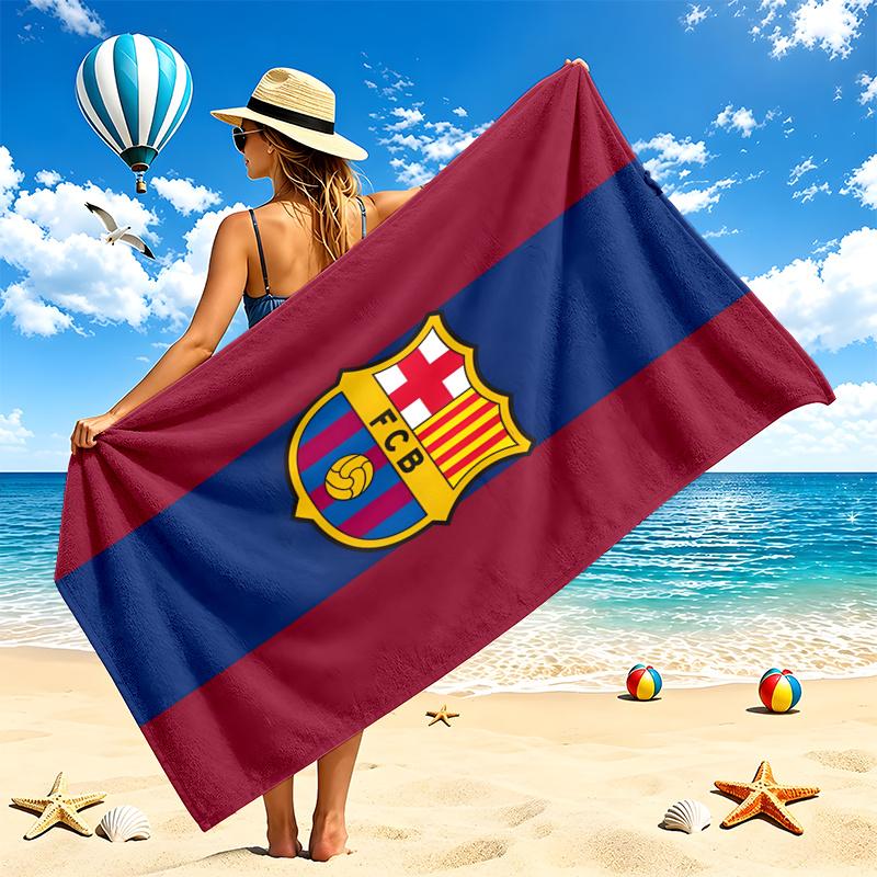 FC Barcelona Beach Towel Quick Dry Soft MicrofiberSand Resistant Oversized Cabana Bath Sheet for Swimming Pool Travel Gift