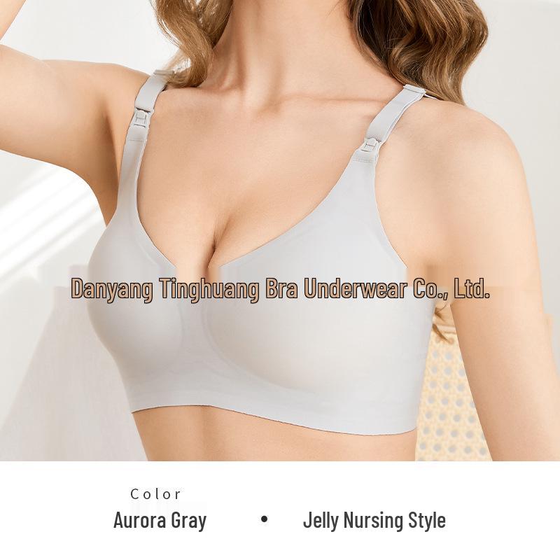 Plus Size Seamless Nursing Bra for Pregnant Women - Adjustable, Wireless, Front-Opening, High-Elastic Gel Support