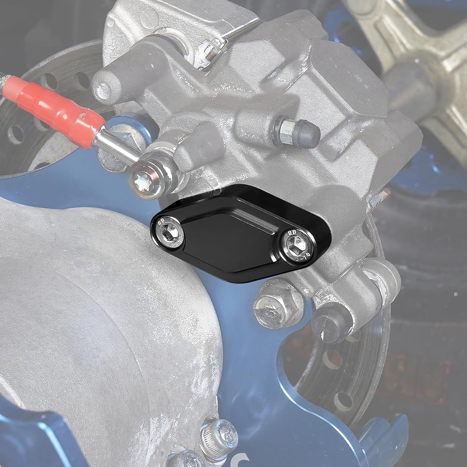 NICECNC Black CNC ATV Parking Brake Block Off Plate Compatible with Raptor 125,250,350,660,700,YFZ450/450R/X,Warrior 350,Banshee 350,TRX