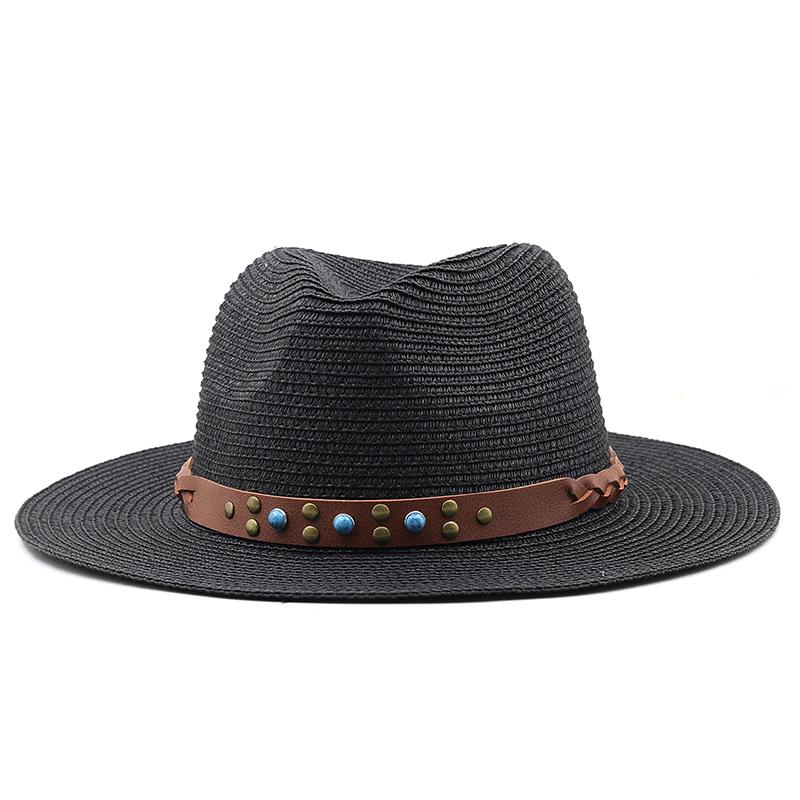 Natural Panama Soft Shaped Straw Hat Summer Women/Men Wide Brim Beach Sun Cap Uv Protection Fedora Birthday Gift