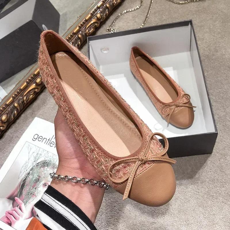 Fashion Women Shoes Slip on Flat Loafers for Bow Ballet Flats Women Moccasins Casual Zapatos Mujer Flat Shoes Women Walking Shoes2024