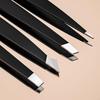 4 Pcs Professional Tweezers Set, Precision Tip for Eyebrows, Facial Hair, Splinter & Ingrown Hair, Gift for Men & Women Pink