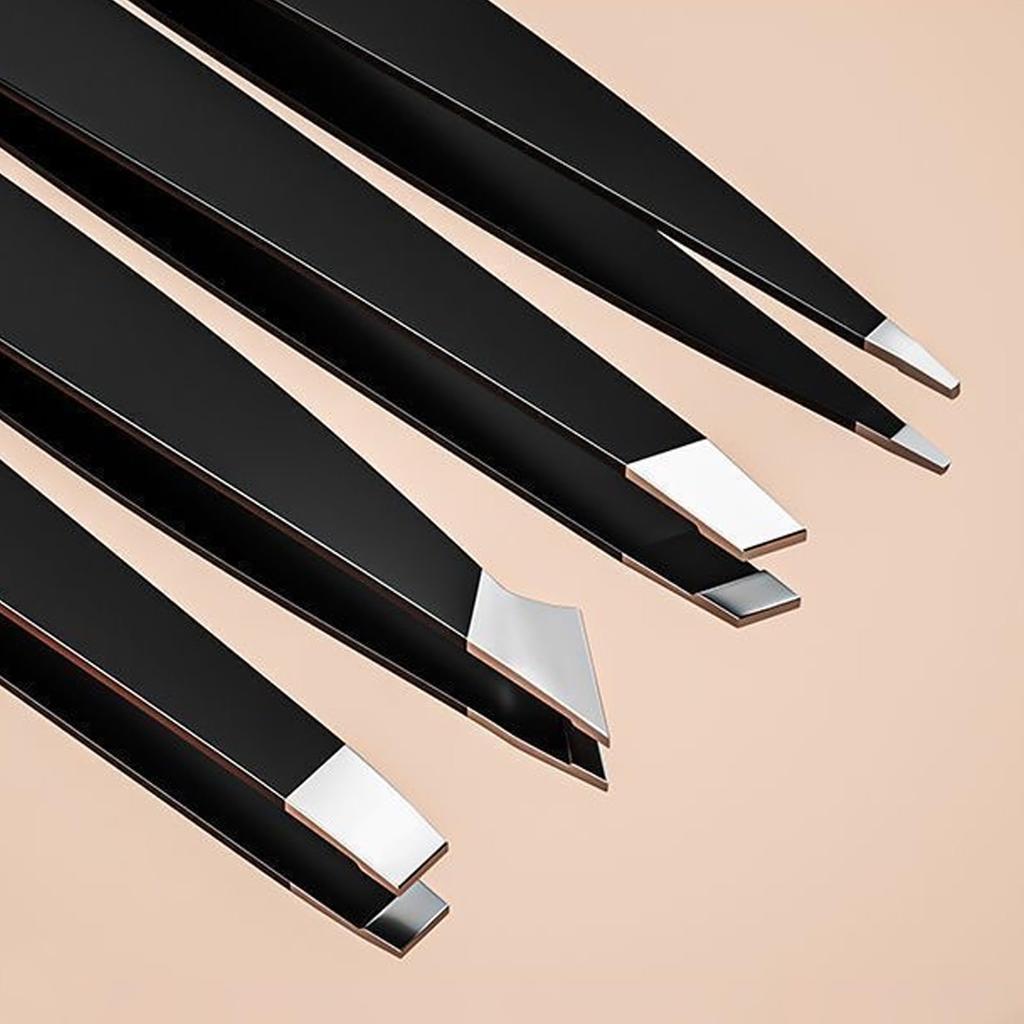 4 Pcs Professional Tweezers Set, Precision Tip for Eyebrows, Facial Hair, Splinter & Ingrown Hair, Gift for Men & Women Pink