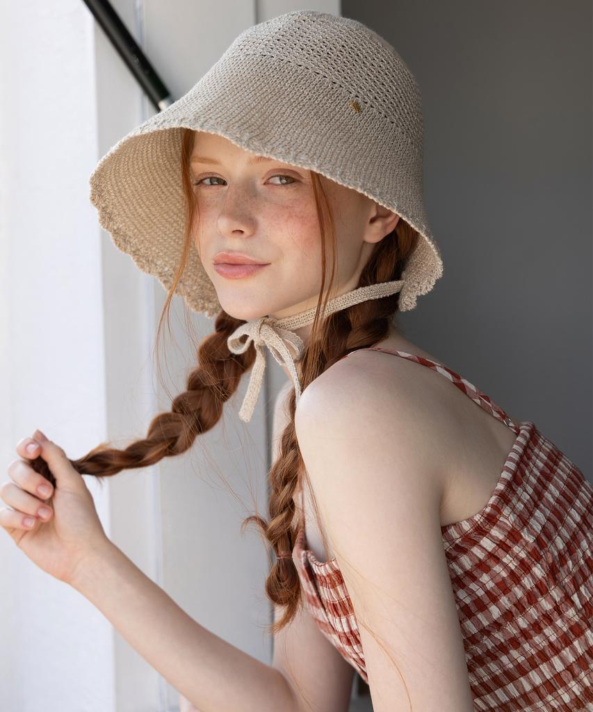 Tatiana Shoe Lace Knit Crochet Ribbon Bucket Hat Ht8184 2 Colors