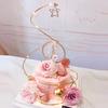 2 Lovely Cakes Decorated with Gold, Silver, Crystal, Stars, Circles, Wishing Trees, Dress Ornaments,