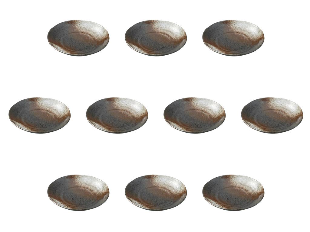 Set of 10 White Blown Plates x Setomonohonpo Bizen-style (5.0cm) [16.5 2.8cm]