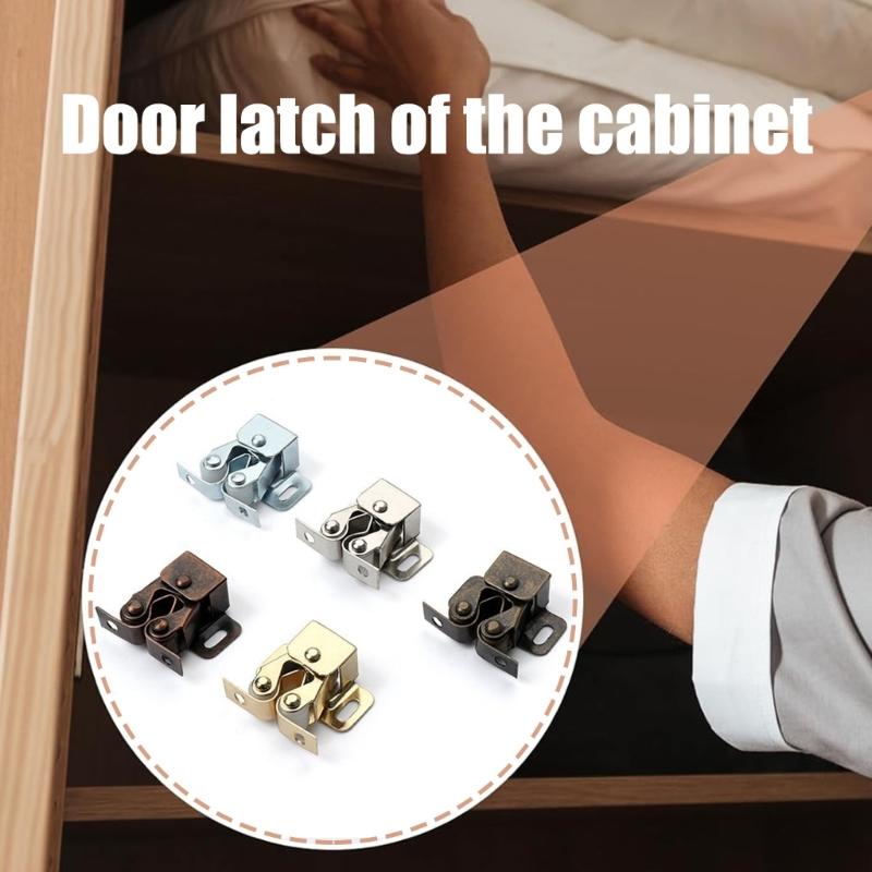 15set Double Roller Cabinet Lock Latches Furniture Catches Cupboard Door Double Roller Catches Furniture Hardware